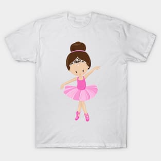 Ballerina, Ballet Girl, Ballet Dancer, Brown Hair T-Shirt